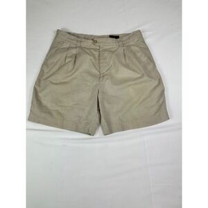 Caravan Shorts Mens Pleated Linen Cotton Blend Khaki Tan 36